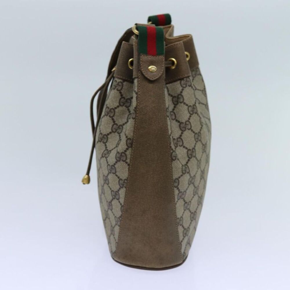 Gucci Gg Canvas Web Sherry Line Shoulder Bag Pvc Beige Green Red - Picture 3 of 6